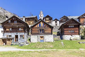 Vallemaggia Prints: Traditional houses of Bosco Gurin, Vallemaggia, Canton of Ticino, Switzerland, Europe
