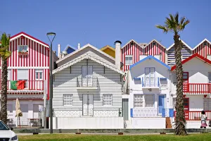 Images Dated 1st September 2021: Traditional houses of Costa Nova. Aveiro, Portugal