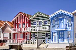 Traditional houses of Costa Nova. Aveiro, Portugal