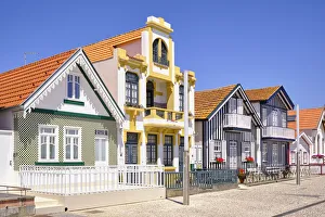Traditional houses of Costa Nova. Aveiro, Portugal