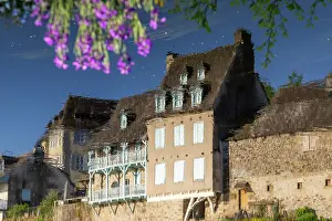 Limousin Prints: Traditional houses reflected in the Dordogne river