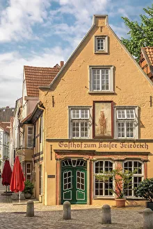 Federal State Prints: Traditional inn in the historic Schnoor district, Bremen, Germany