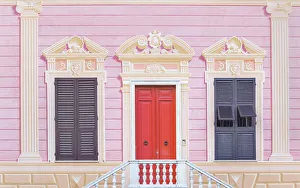 Sestri Levante Prints: Traditional Ligurian house facade, Sestri Levante, Liguria, Italy