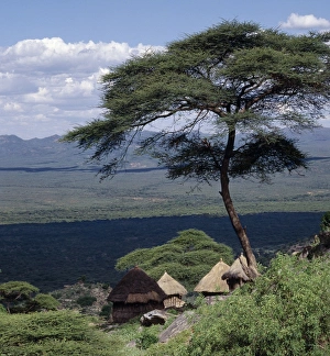 African Settlement Gallery: Traditional Marakwet houses built on the rocky eastern