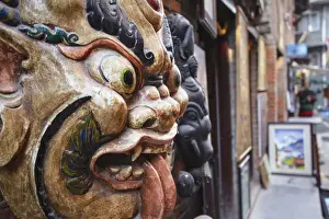 Patan Prints: Traditional mask, Patan (UNESCO World Heritage Site), Kathmandu, Nepal