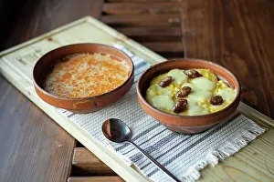 Plate Prints: Traditional meal of soup and polenta