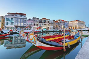 Multicoloured Prints: Traditional Moliceiro boats, Aveiro, Portugal