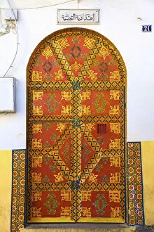 Images Dated 28th May 2015: Traditional Moroccan Decorative Door, Tangier, Morocco, North Africa