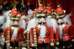 Shop Prints: Traditional nutcrackers (miniature soldiers) for sale at a Christmas Market