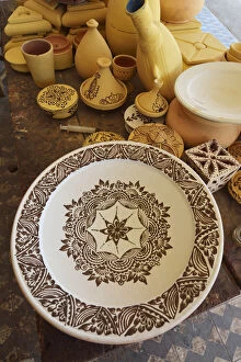 Traditional pottery from Tamegroute, painted with henna. Zagora region, Morocco