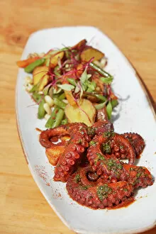 A traditional 'Pulpo Anticuchero'(Octopus) dish served at the restaurant 'Boris - Alma de la Cocina"