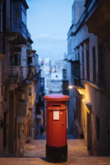 Maltese Prints: Traditional Red Post Box, Valletta, Malta