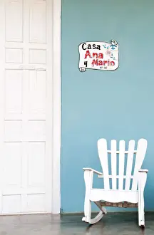 Vinales Prints: Traditional rocking chair in Vinales, Cuba, Caribbean