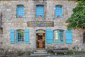 Store Prints: Traditional shop at Place de l'Eglise in Locronan, Finistere, Brittany, France