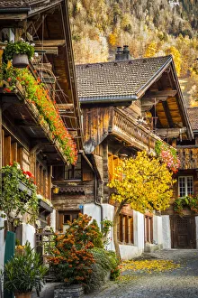 Traditional Swiss wooden chalets, Brienz, Berner Oberland, Switzerland