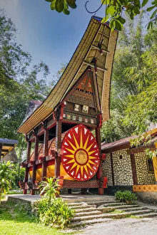 Family Prints: Traditional Toraja family tomb, Rantepao, Tana Toraja, Sulawesi, Indonesia
