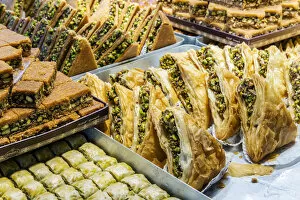 Images Dated 23rd June 2015: Traditional Turkish sweets display in a pastry shop, Istanbul, Turkey