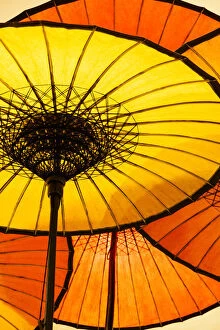 Umbrella Gallery: Traditional umbrellas made of paper and bamboo, Burma / Myanmar