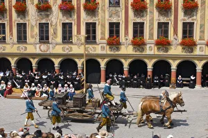 Traditional Wallenstein Procession in Memmingen, Allgaeu, Bavaria, Germany
