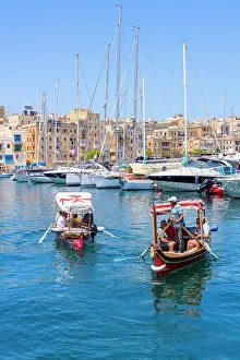 Birgu Prints: Traditional water taxi of picturesque Vittoriosa (Birgu), Valletta, Malta