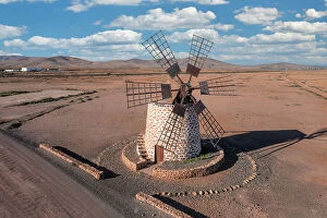 Images Dated 24th April 2023: Traditional windmill Molino de Tefia, Tefia, Fuerteventura, Canary Islands, Spain