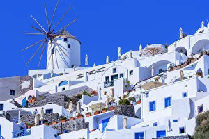 Energy Prints: Traditional windmill, Oia, Santorini, Cyclades Islands, Greece