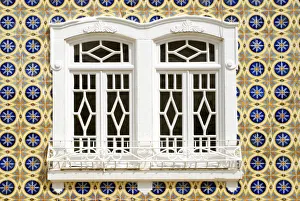 Traditional windows in Olhao, Algarve, Portugal