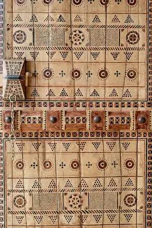 Design Prints: Traditional wooden door, At-Turaif World Heritage Site, Diriyah, Riyadh, Saudi Arabia