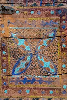 Diriyah Prints: Traditional wooden door, At-Turaif World Heritage Site, Diriyah, Riyadh, Saudi Arabia