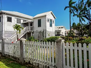 City Of Belize Prints: Traditional Wooden House, Belize City, Belize District, Belize