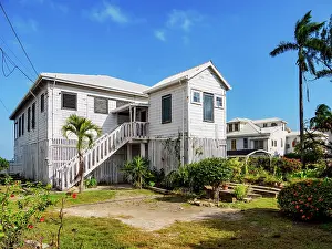 City Of Belize Prints: Traditional Wooden House, Belize City, Belize District, Belize