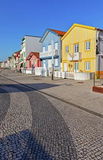 Striped Prints: Traditional wooden striped houses, Costa Nova do Prado, Aveiro, Portugal