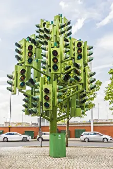 Traffic Light Tree created by the French sculptor Pierre Vivant outside billingsgate