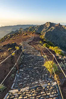 The trail from the top of Pico Ruivo with Pico do Areeiro in the background