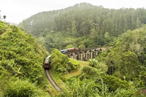 Crossing Prints: Train crossing the Demodera Nine Arches Bridge near Ella in the Southern Highlands