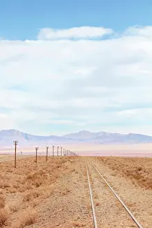 Rail Prints: A train track near the Cauchari Salt Flat, Puna de Atacama, Jujuy, Northwest Argentina