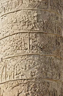 Detail of Trajans Column. It is a triumphal column that commemorates the