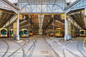 Business Collection: Tram depot, Milan, Lombardy, Italy
