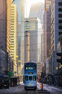 Public Transport Prints: A tram in Western Market, Sheung Wan, Hong Kong island, Hong Kong, China