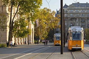 Trams Prints: Trams in Kossuth Lajos Square, Budapest, Hungary