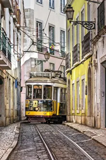 Streetcar Prints: Tramway, Alfama district, Lisbon, Portugal