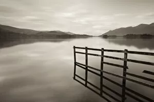 Images Dated 19th October 2012: Tranquil Derwent Water at dusk, Lake District, Cumbria, England. Autumn (October)