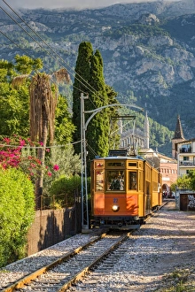 Tramcar Prints: Tranvia de Soller heritage tramway, Soller, Majorca, Balearic Islands, Spain