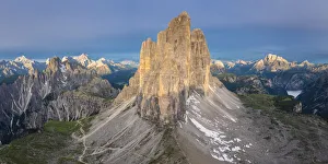 Tre Cime di Lavaredo at sunrise. Misurina, Auronzo di Cadore, province of Belluno, Veneto
