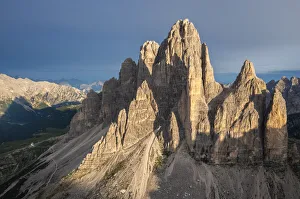 Tre Cime di Lavaredo at sunrise. Misurina, Auronzo di Cadore, province of Belluno, Veneto