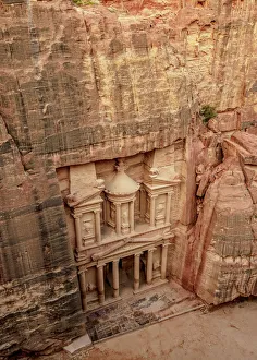 Nabataean Prints: The Treasury, Al-Khazneh, elevated view, Petra, Ma an Governorate, Jordan
