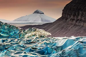 Sea Ice Prints: Trekroner, Kongsfjord, Ny Alesund, Spitsbergen, Svalbard islands, Norway