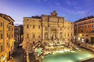 Roman Collection: Trevi fountain and Palazzo Poli, Rome, Lazio, Italy