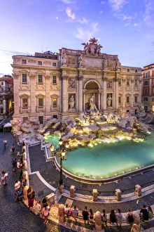 Trevi fountain and Palazzo Poli, Rome, Lazio, Italy