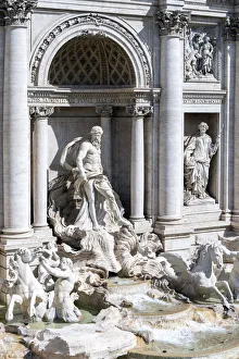 Trevi fountain and Palazzo Poli, Rome, Lazio, Italy